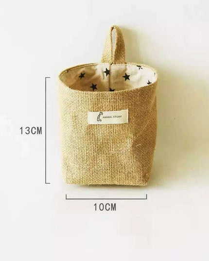 Versatile Foldable Jute and Cotton Storage Basket for Home and Travel
