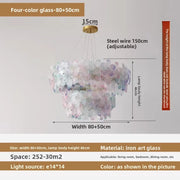 Flower Petal LED Glass Pendant Chandelier – 3-Colour Dimmable