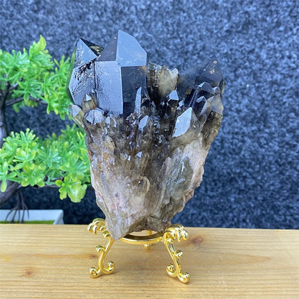 Natural Mineral Black Crystal Ore Specimens Spiritual Healing Home D