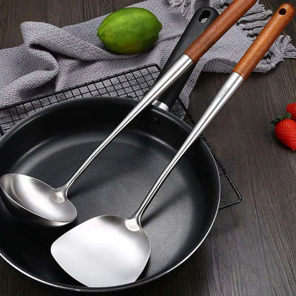 Stainless Steel Wok Spatula and Ladle Kitchen Utensil Set for Cooking