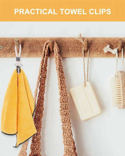 Cotton Loop Kitchen Towel Clip Hanger Set for Efficient Towel Storage and Organization