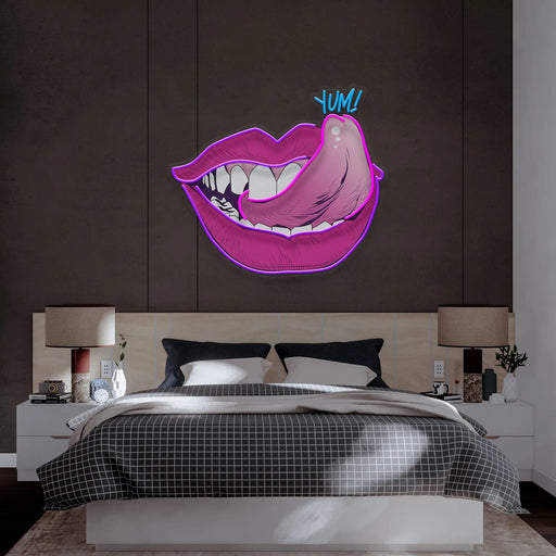 Yummy Lips Neon Sign - Customizable Bedroom & Living Room Decor
