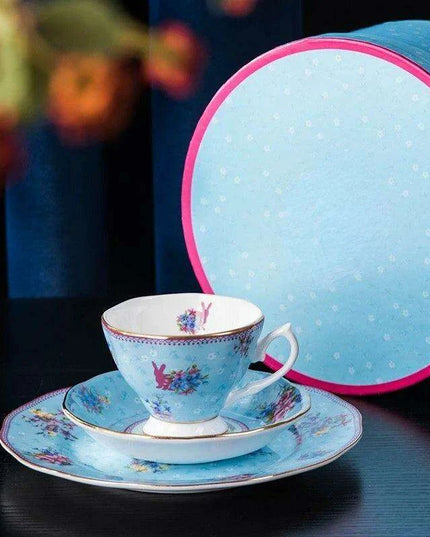 Charming Rabbit Elegance: European Royal Bone China Tea Set