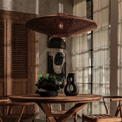 Xiaowei Wabi Sabi Chandelier - Antique Rattan Art Lighting Fixture