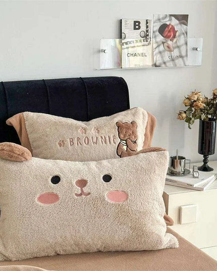 Charming Cartoon Bear Velvet Fleece Bedding Set for Kids - Duvet Cover, Sheet & Pillowcase in Various Sizes