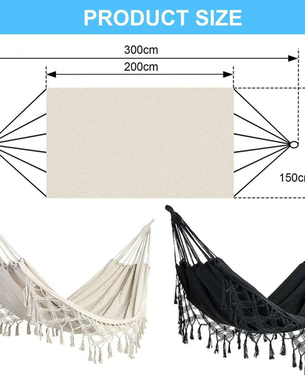 Chic Bohemian Macrame Hammock with Handcrafted Tassels
