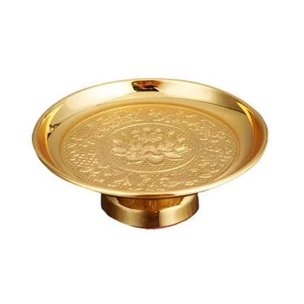 Elegant Lotus Metal Offering Dish for Spiritual Serenity and Home Decor