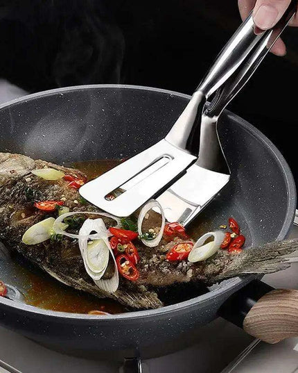 Stainless Steel BBQ Turner and Tongs Set - Essential Grilling Tools