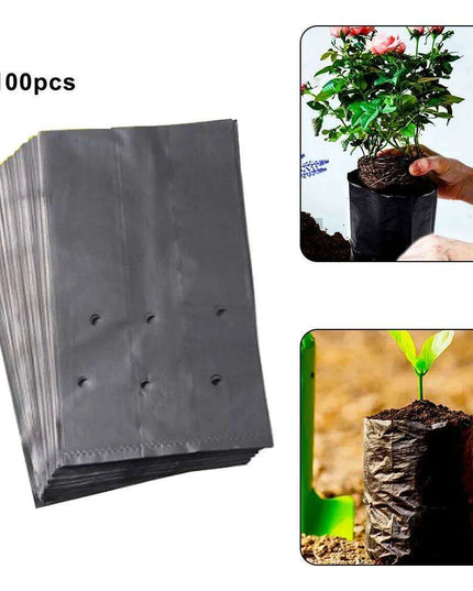 100 Eco-Friendly PE Planting Bags for Optimal Plant Growth - Ideal Nursery Solution for All Gardeners