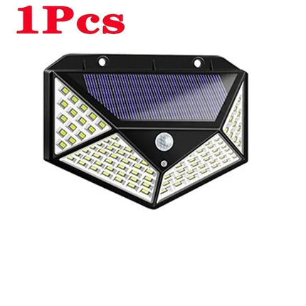100 LED Solar Wall Lights with Motion Sensor – Outdoor Security Lamp