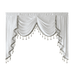 Sophisticated Gray Beaded Waterfall Swag Valance - Luxurious Rod Pocket Curtain Treatment