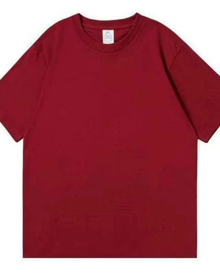 Premium 500g Pure Cotton Short Sleeve T-Shirt with Reinforced Neckline in Classic Black and White