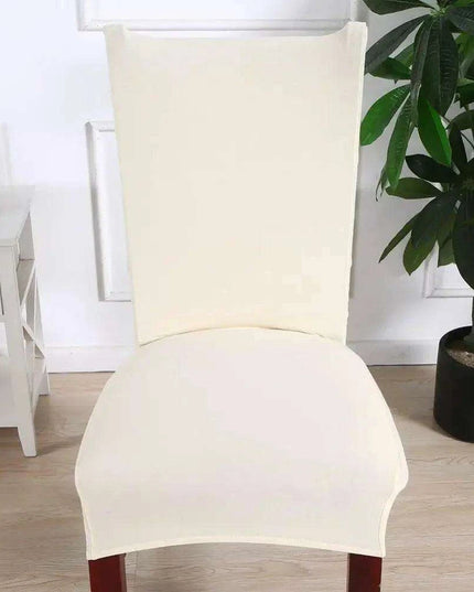 Elegant Beige Stretchable Slipcovers for Dining Chairs at Special Events