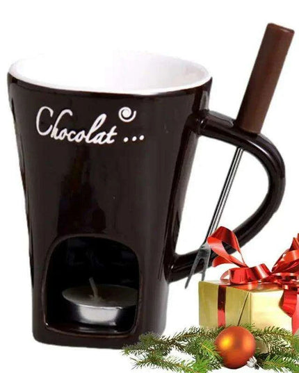 Elegant Ceramic Fondue Set with Butter Warmer for Decadent Dipping Experiences