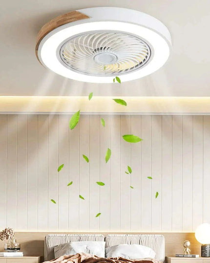 Modern Wooden Ceiling Fan with Remote Control & Adjustable LED Lighting