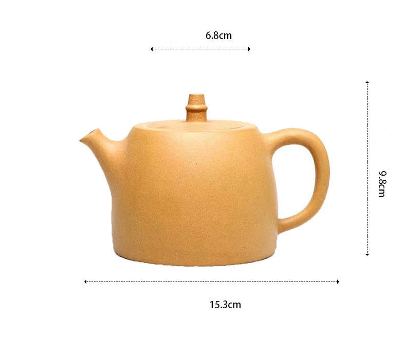 Handcrafted 460ML Yixing Zisha Clay Teapot with Elegant Gold Detailing for Tea Connoisseurs