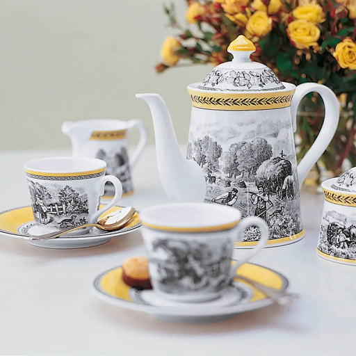 European Afternoon Tea Set with Teapot, Coffee Pot, and Mugs from Germany