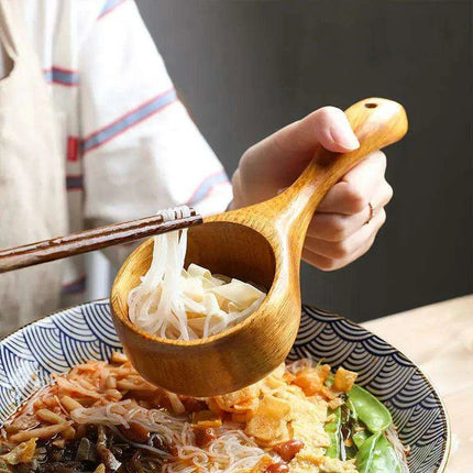 Vintage-Inspired Handmade Wooden Soup Spoon for Elegant Dining