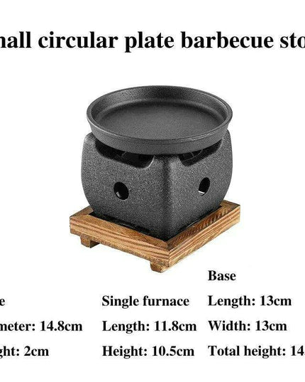 Japanese Charcoal Grill & Tea Infuser Set with Korean BBQ Plate - Ultimate Outdoor Cooking Delight