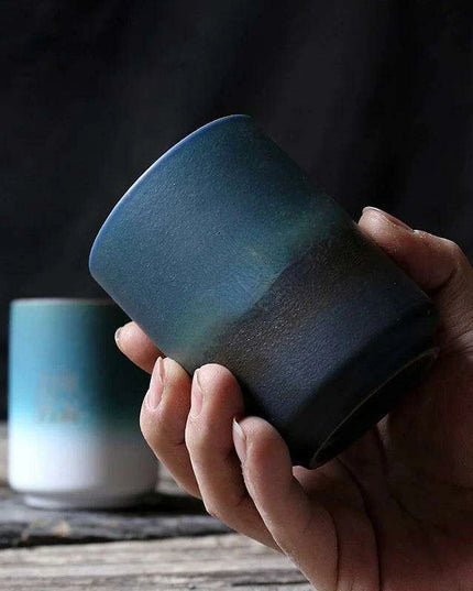 Sophisticated Japanese Stoneware Ombre Coffee and Tea Mug - Ideal for Daily Enjoyment