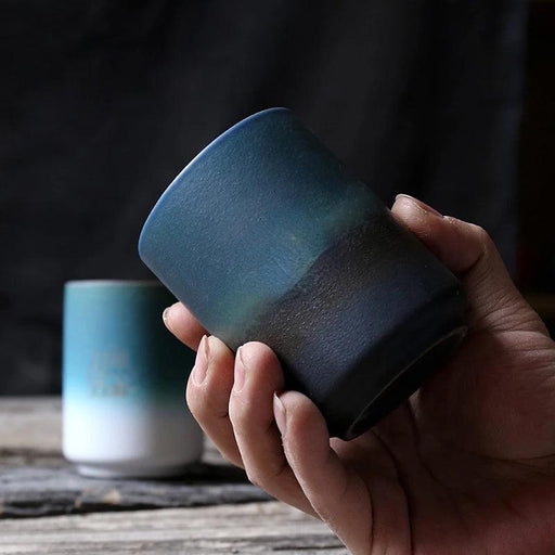 Sophisticated Japanese Stoneware Ombre Coffee and Tea Mug - Ideal for Daily Enjoyment