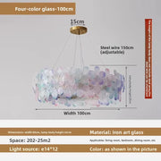 Flower Petal LED Glass Pendant Chandelier – 3-Colour Dimmable