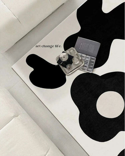 Chic Eco-Conscious Monochrome Abstract Area Rug with Superior Stability