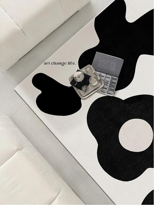 Chic Eco-Conscious Monochrome Abstract Area Rug with Superior Stability