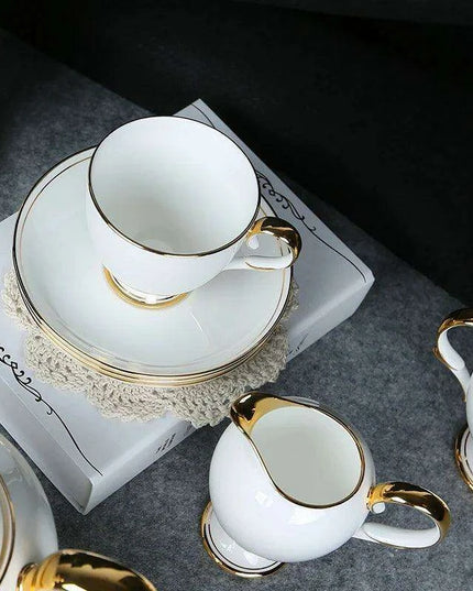 Sophisticated 15-Piece European Bone China Tea and Coffee Service Set