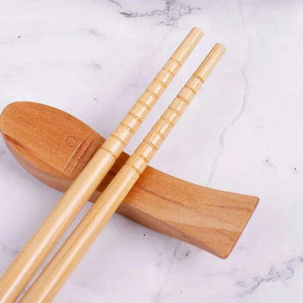 Chic Bamboo Chopstick Collection - 5 Pairs with Non-Slip Design