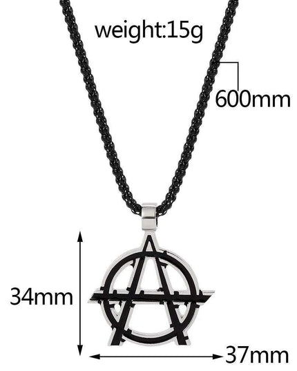 Avengers Anarchy Emblem Necklace - Striking Black Statement Piece for Men