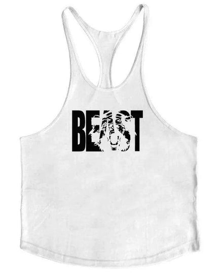 Men's Sleeveless Cotton Tank Top for Bodybuilding and Fitness - Muscle Stringer Vest