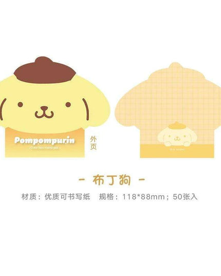 Sanrio Character Shaped Note Pad - 50 Cute Reminder Notes for Everyday Use