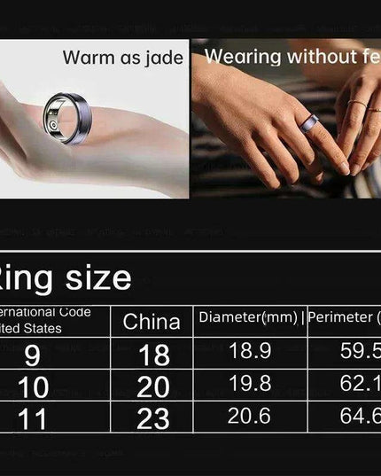 Titanium Smart Health Tracking Ring with Waterproof Capabilities