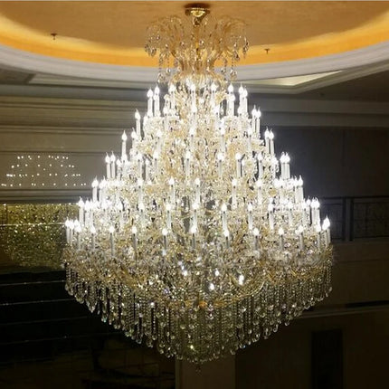Grand Multi-Tier LED Crystal Chandelier | Hotel Lobby & Villa