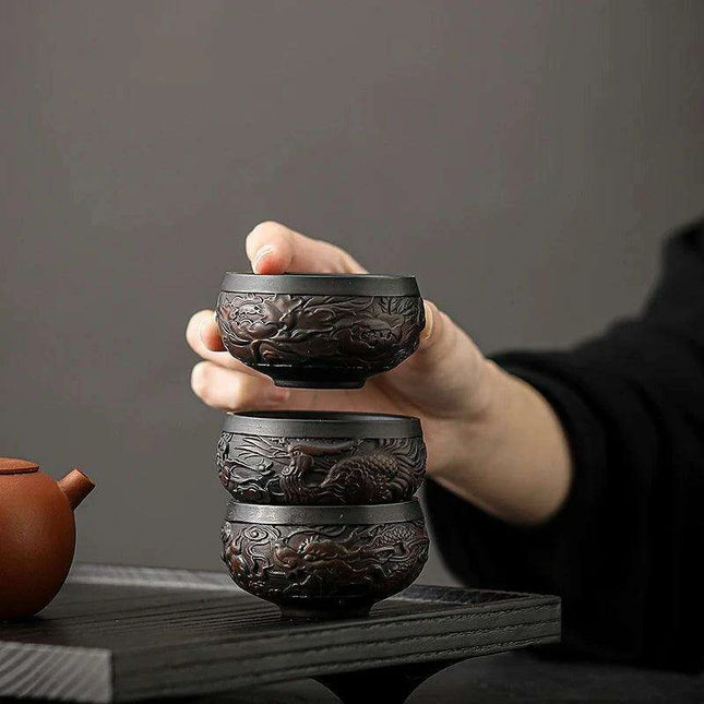 Handcrafted 85ML Jianshui Purple Pottery Tea Set