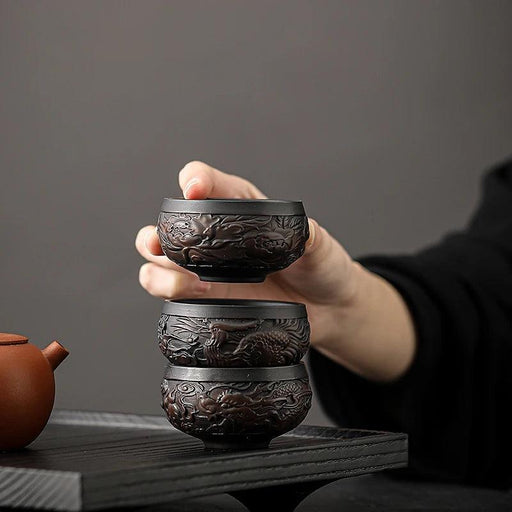 Handcrafted 85ML Jianshui Purple Pottery Tea Set