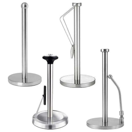 Sleek Stainless Steel Kitchen Roll Holder with Dual Mounting Options