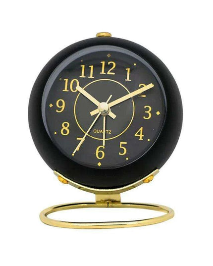 Modern Metal Frame Analog Alarm Clock with Soft Night Light – Chic Home Accent & Perfect Gift
