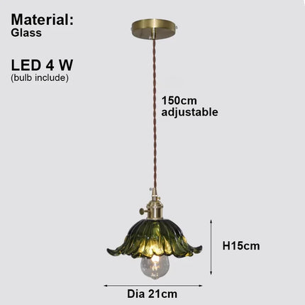 Lights4Ever Modern Green Murano Glass Chandelier - LED Dimmable, Handm