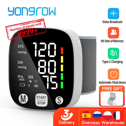 Yongrow Digital Wrist Blood Pressure Monitor with Heart Rate Pulse Meter