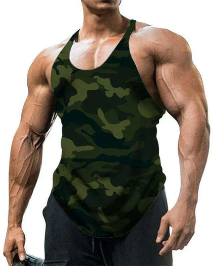 Men's Camo Sleeveless Fitness Tank Top - Ultimate Summer Workout Vest