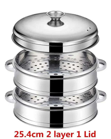 Bamboo Steamer Pot Combo with Stainless Steel Accessories for Ultimate Steaming