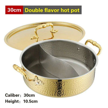 Versatile Dual Flavor Stainless Steel Hotpot with Crystal Clear Soup Pot - Enhance Your Culinary Adventures