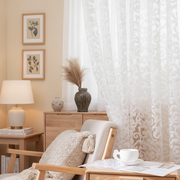 LEEJOOM European Style Jacquard Sheer Curtain Panel - Modern Organza D