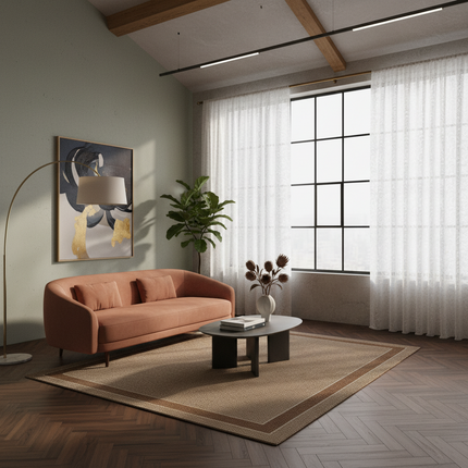 LEEJOOM European Style Jacquard Sheer Curtain Panel - Modern Organza D