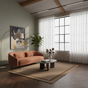 LEEJOOM European Style Jacquard Sheer Curtain Panel - Modern Organza D