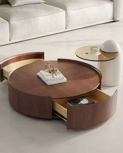 Elegant Customizable Round Wood Coffee Table for Luxurious Home Interiors