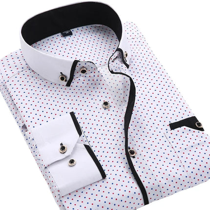 Men's Floral Button-Down Shirt — Long Sleeve, Slim Fit, S–5XL | Très Élite