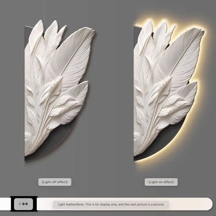 Modern Feather LED Wall Lamp – Mural Sconce for Living Room & Hallway